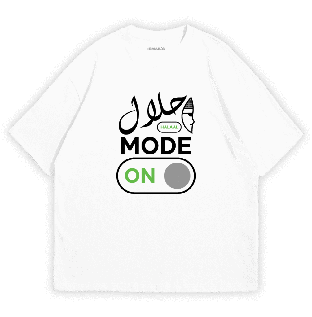 Halal mode, Halal Funny Graphic T-shirt by Ismail's | White Color