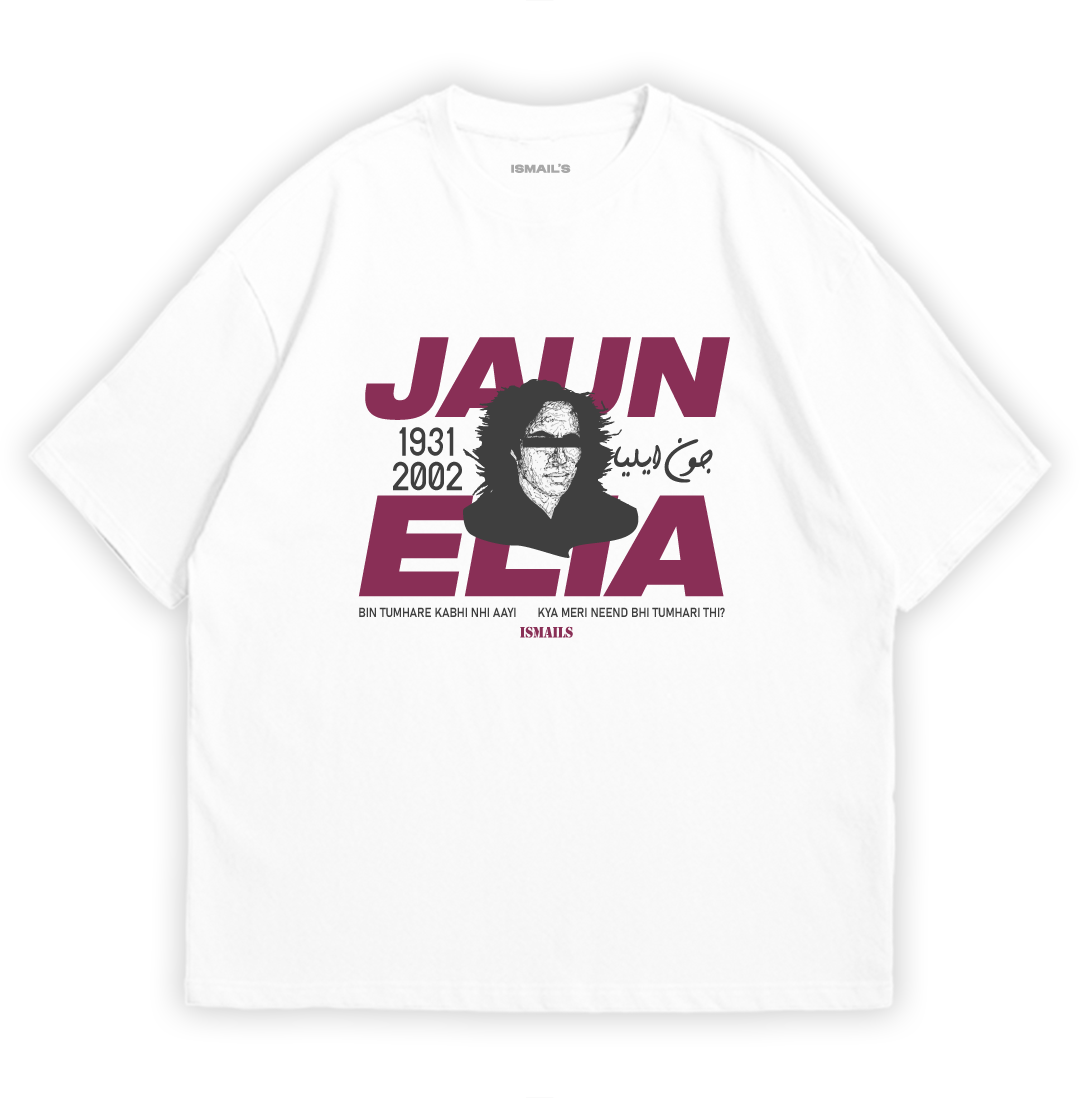 Jaun Elia T-shirt by Ismail's | White Color