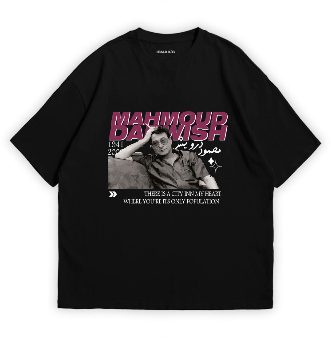 Mahmoud Darwish Urdu Poetry T-shirt by Ismail's | Black Color | Halal Fashion!