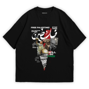 Save Palestine T-shirt By Ismail's | Black Color