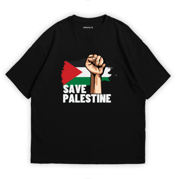 Save Palestine T-shirt By Ismail's | Black Color