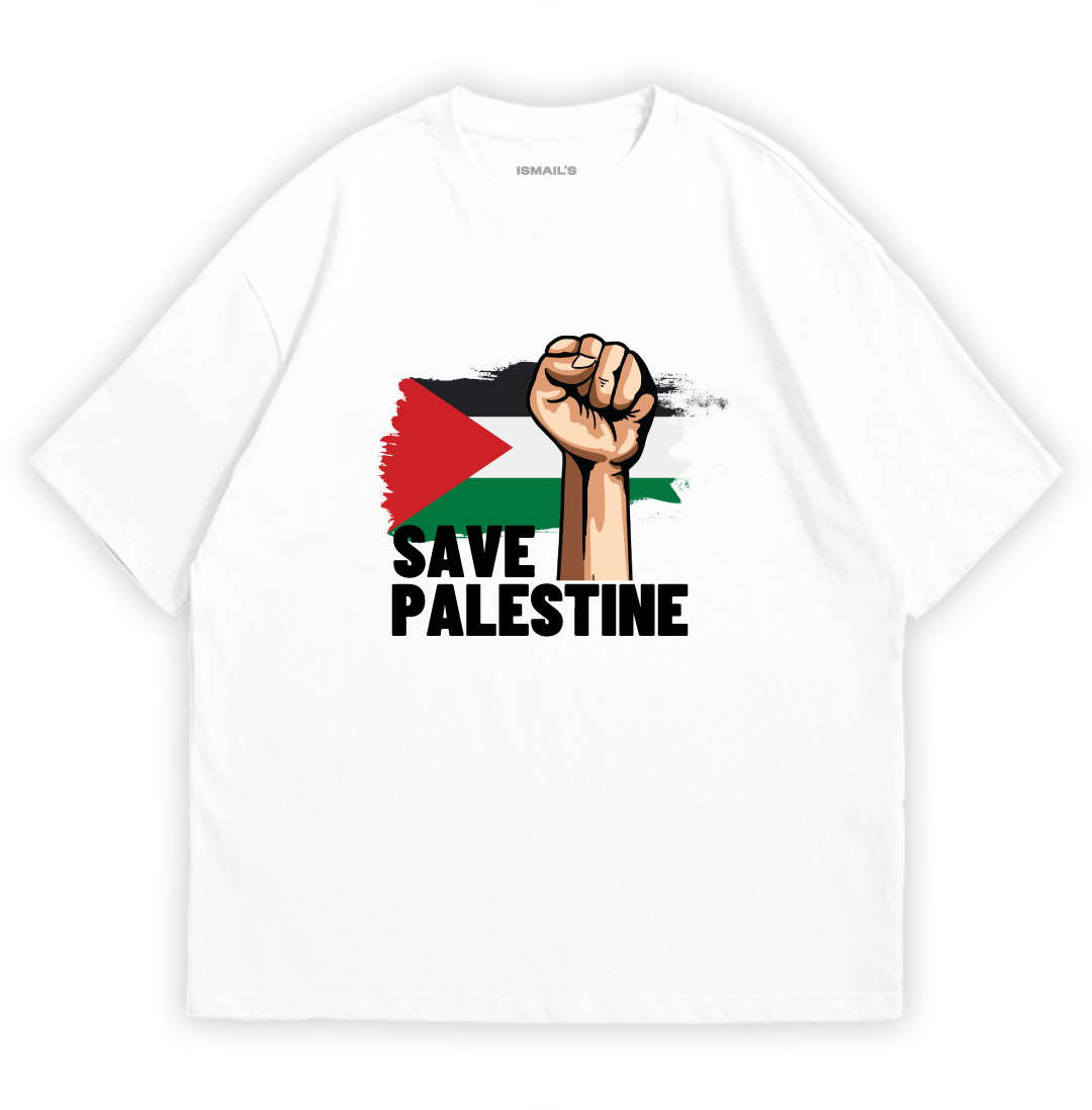 Save Palestine T-shirt By Ismail's | White Color