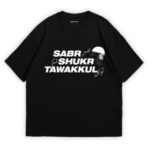 ‘Sabr, Shukr, Tawakkul’ Halal Graphic T-shirt by Ismails | Black Color