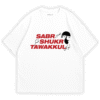 ‘Sabr, Shukr, Tawakkul’ Halal Graphic T-shirt by Ismails | White Color