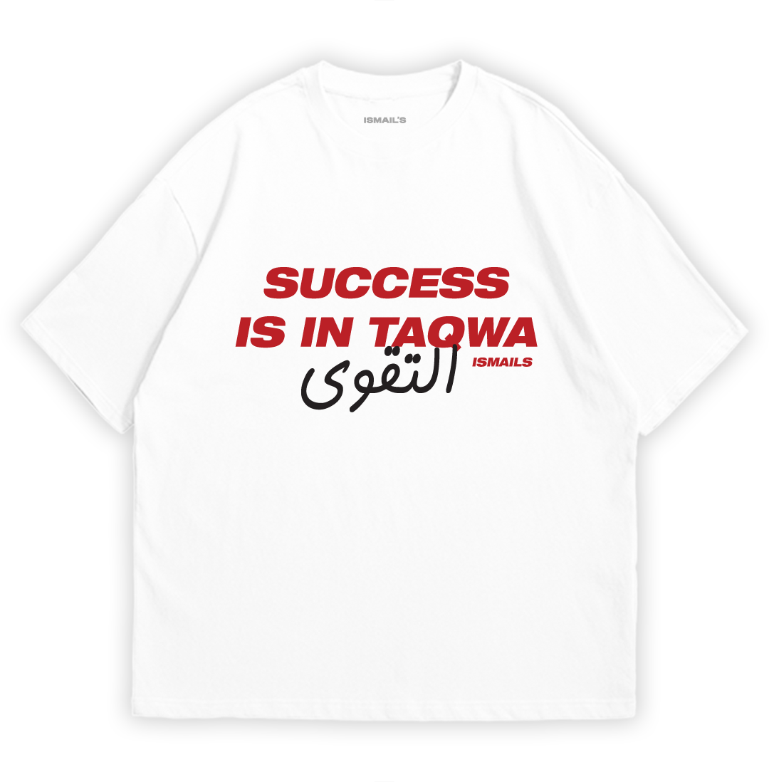 Success is in Taqwa T-shirt By Ismails | White Color