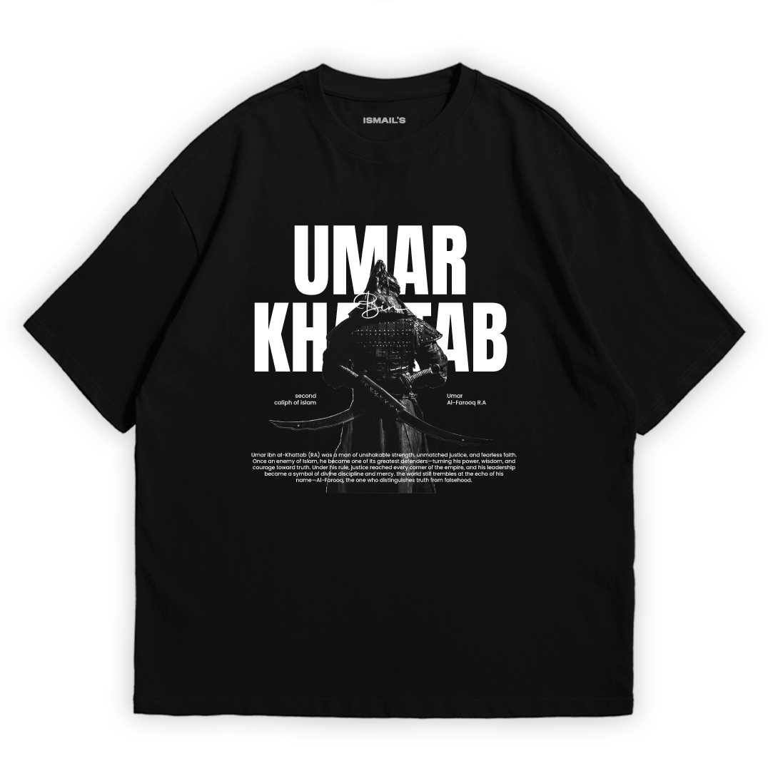 Umar Farooq (R.A.) T-shirt by Ismail's | Black Color