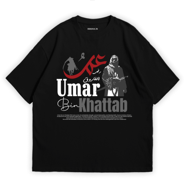 Umar bin Khattab (R.A.) T-shirt by Ismail's | Black Color
